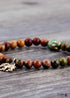 Boho Bracelet, Stretchy Bracelet, Brown Elephant Tibetan